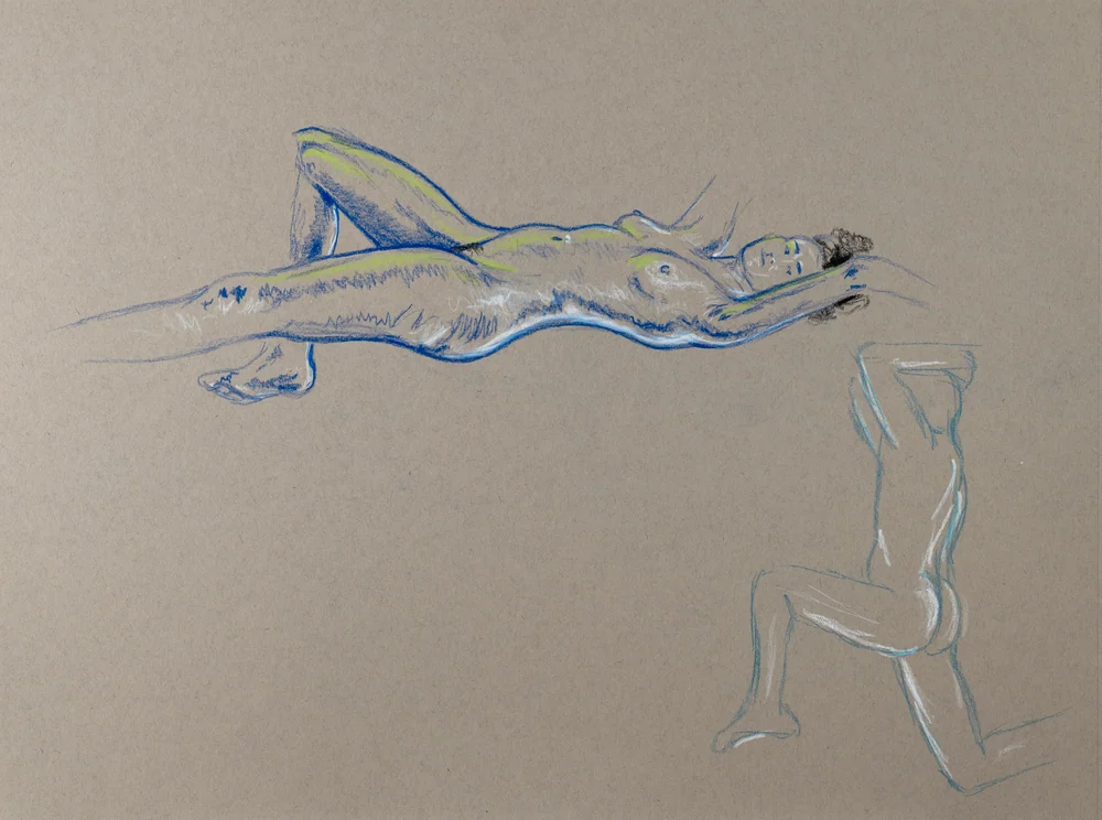 Gesture sheet, 2 poses by Riley Adamson