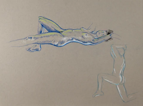 Gesture sheet, 2 poses by Riley Adamson