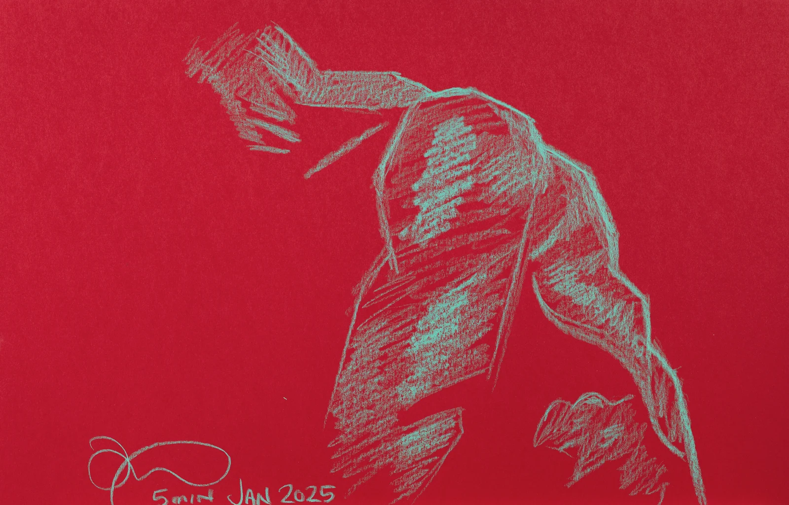 Figure drawing, back view by Riley Adamson
