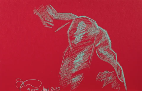 Figure drawing, back view by Riley Adamson
