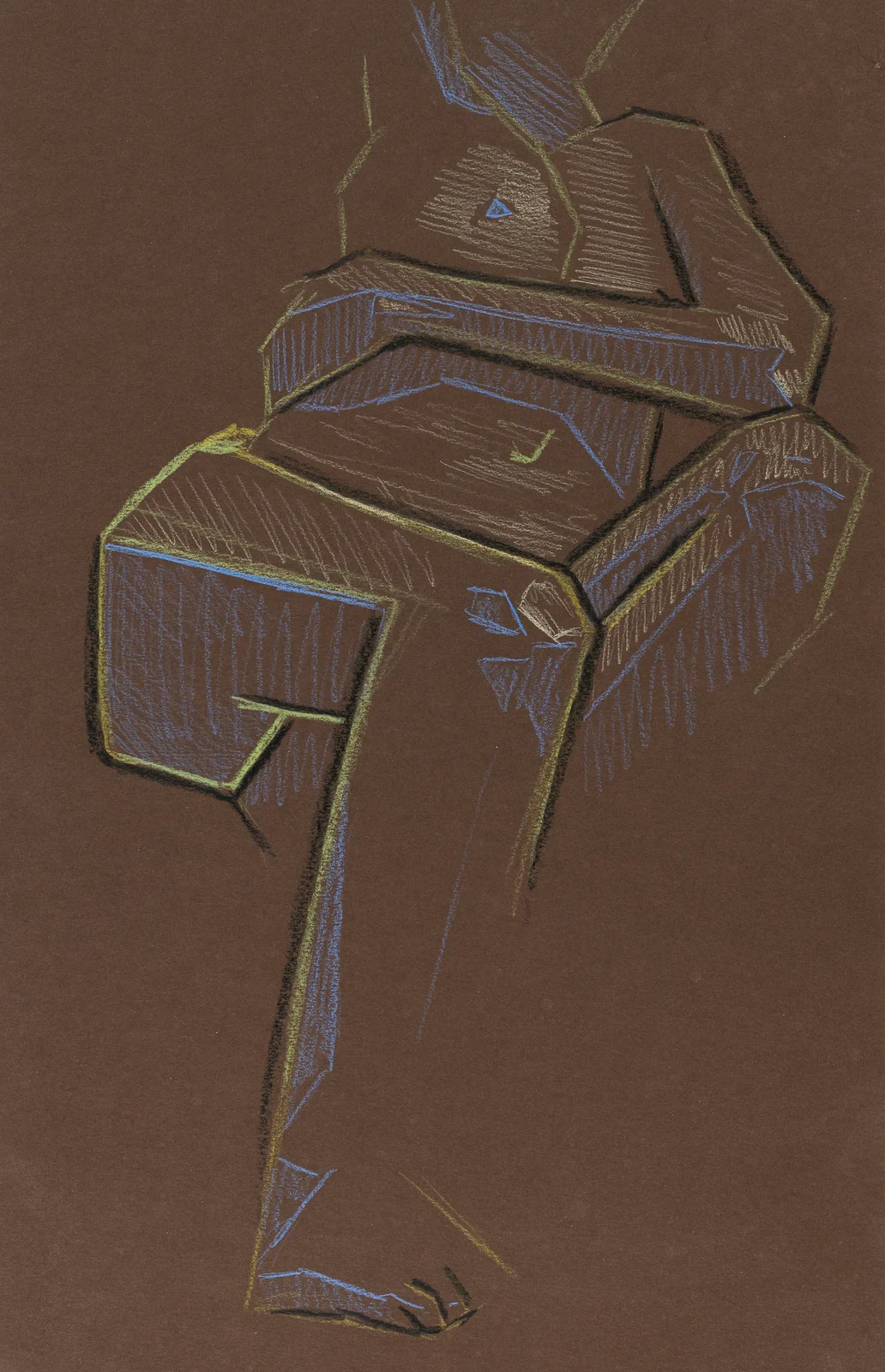 Seated figure, front view by Riley Adamson