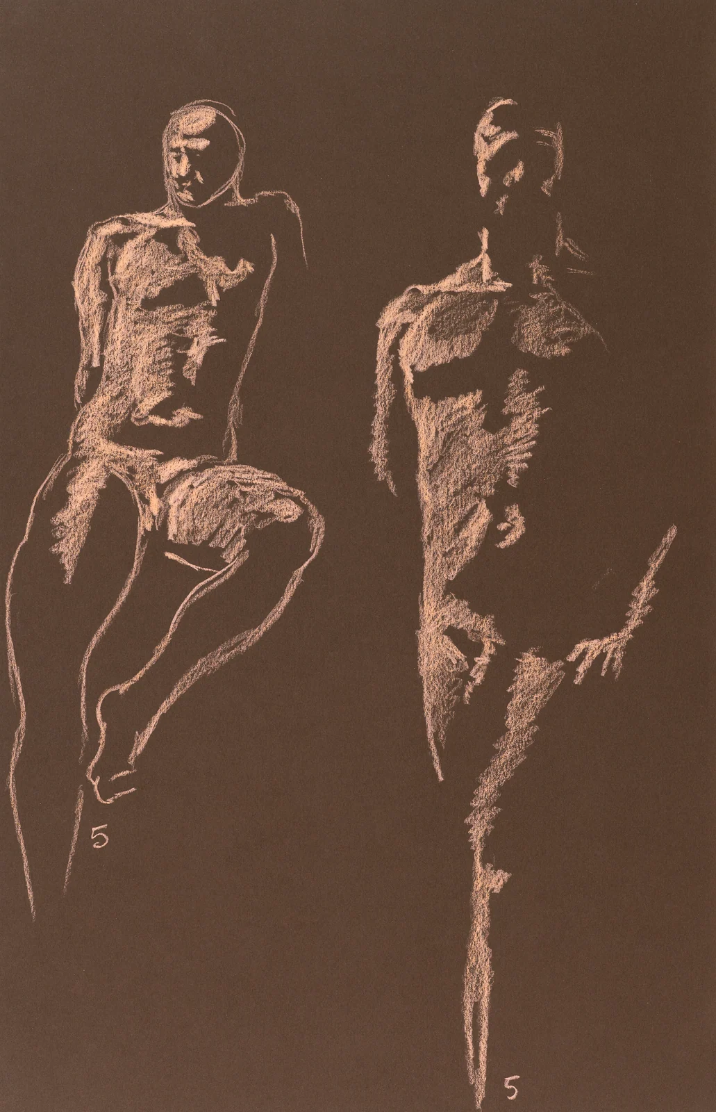 Gesture sheet, 2 poses by Riley Adamson
