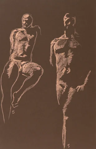 Gesture sheet, 2 poses by Riley Adamson