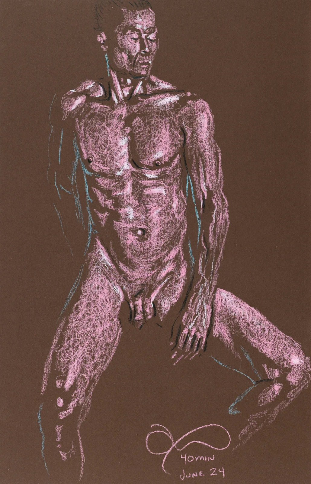 Seated figure, front view by Riley Adamson