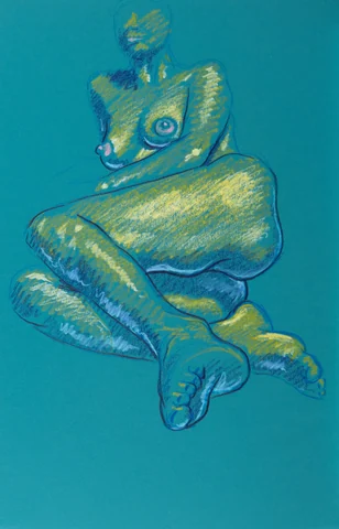 Seated figure, front view by Riley Adamson
