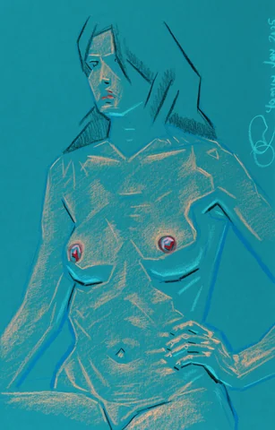 Seated figure, front view