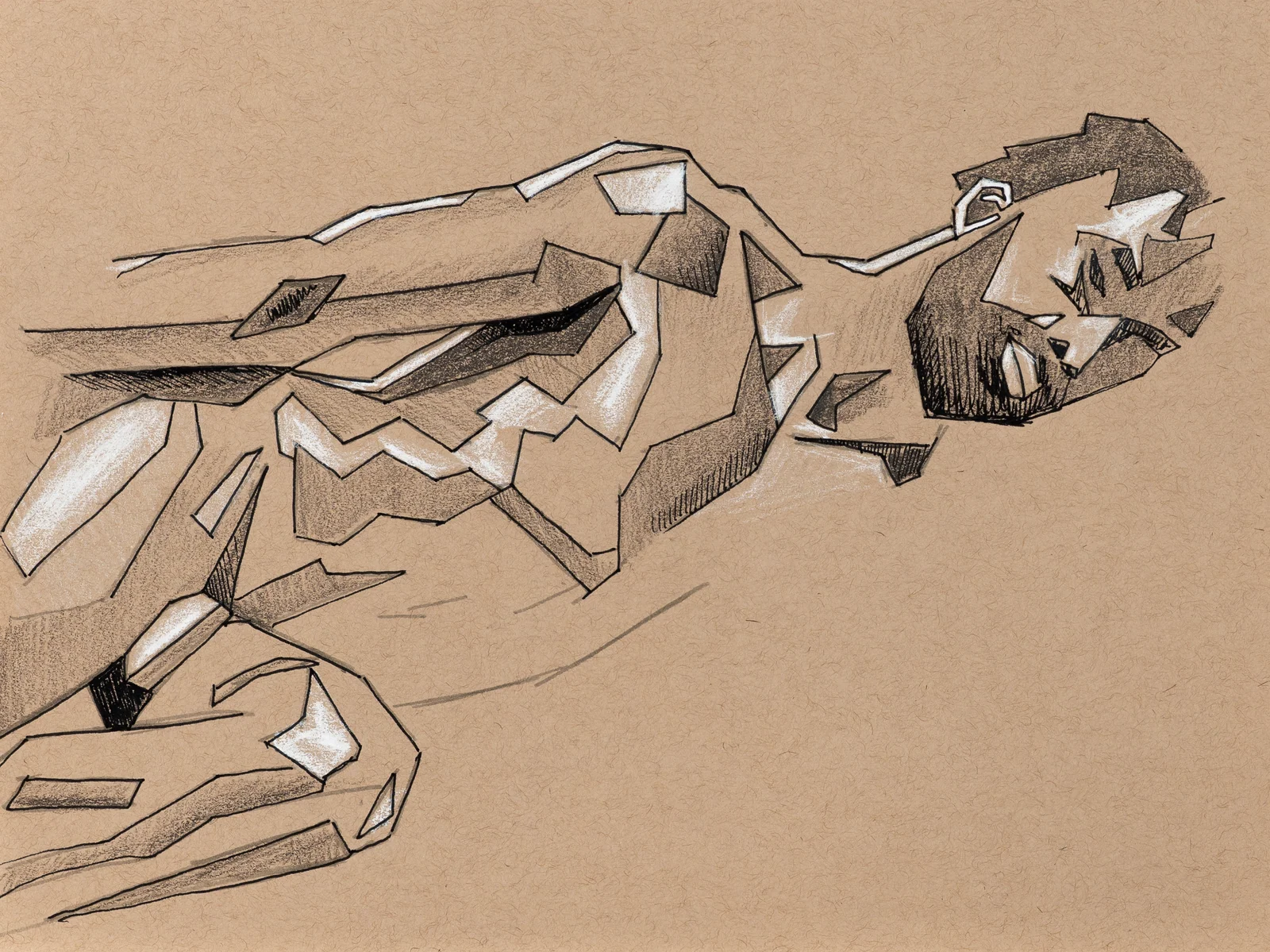 Figure drawing, front view by Riley Adamson