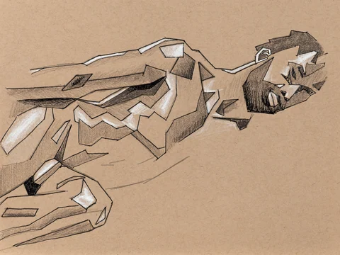 Figure drawing, front view