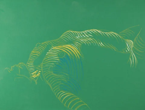 Lying-supine figure, side view