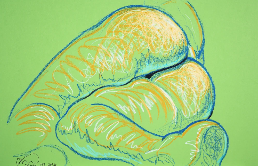 Lying-side figure, from-below view by Riley Adamson