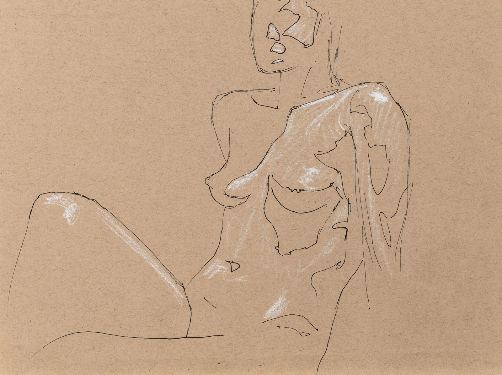 Seated figure, front view by Riley Adamson