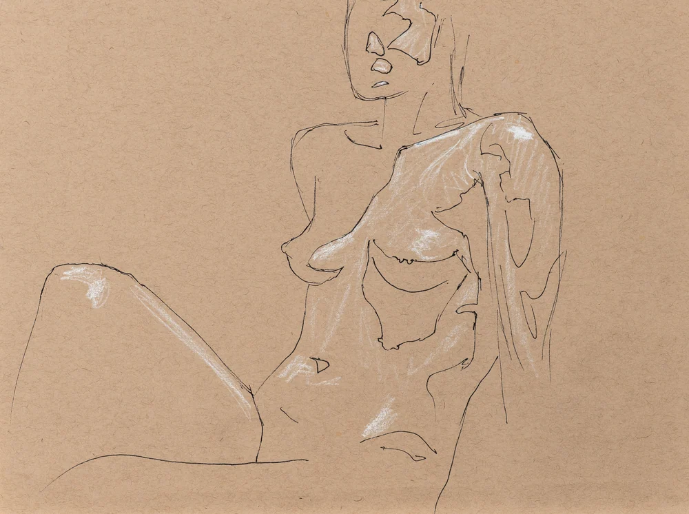 Seated figure, front view by Riley Adamson