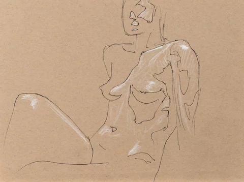 Seated figure, front view by Riley Adamson