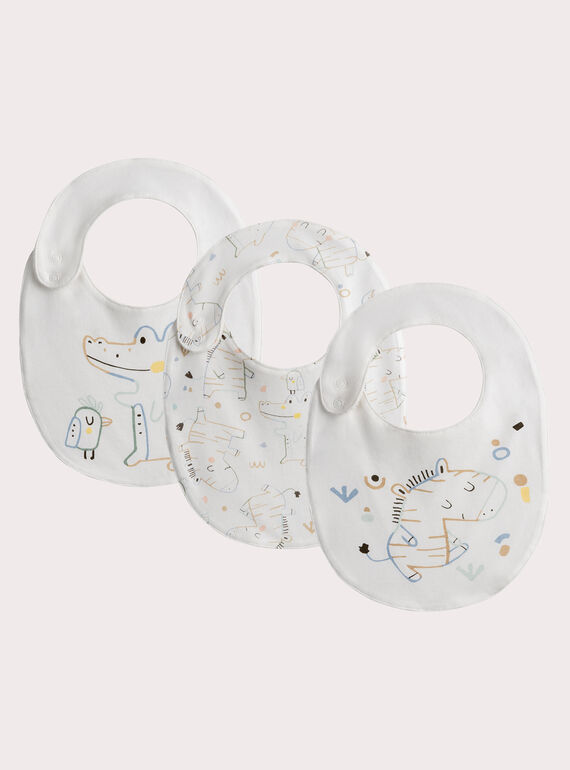 Lot de 3 bavoirs naissance – motif zèbre