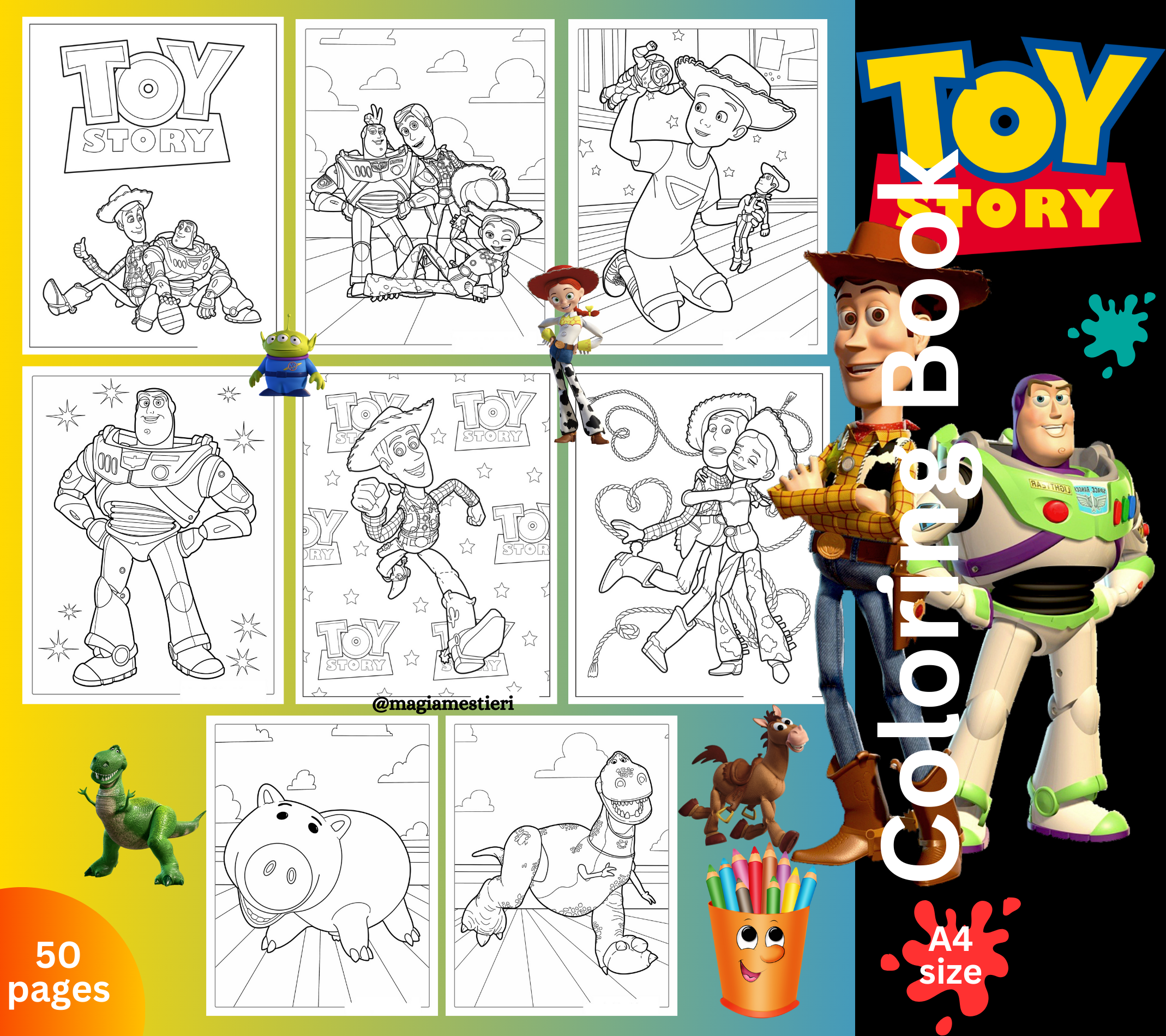 Toy Story Coloring Pages – 50 Sheets