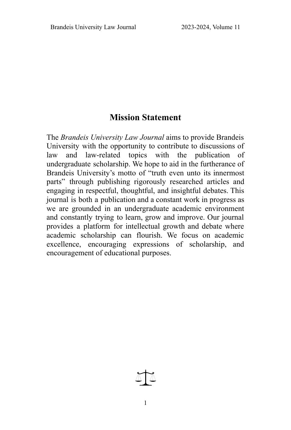 Brandeis University Law Journal Edisi 11