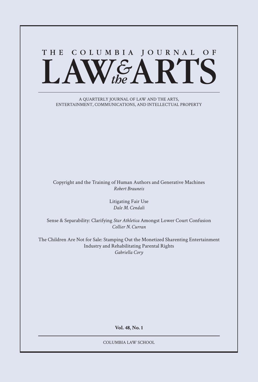 Columbia Journal of Law and the Arts gambar sampul