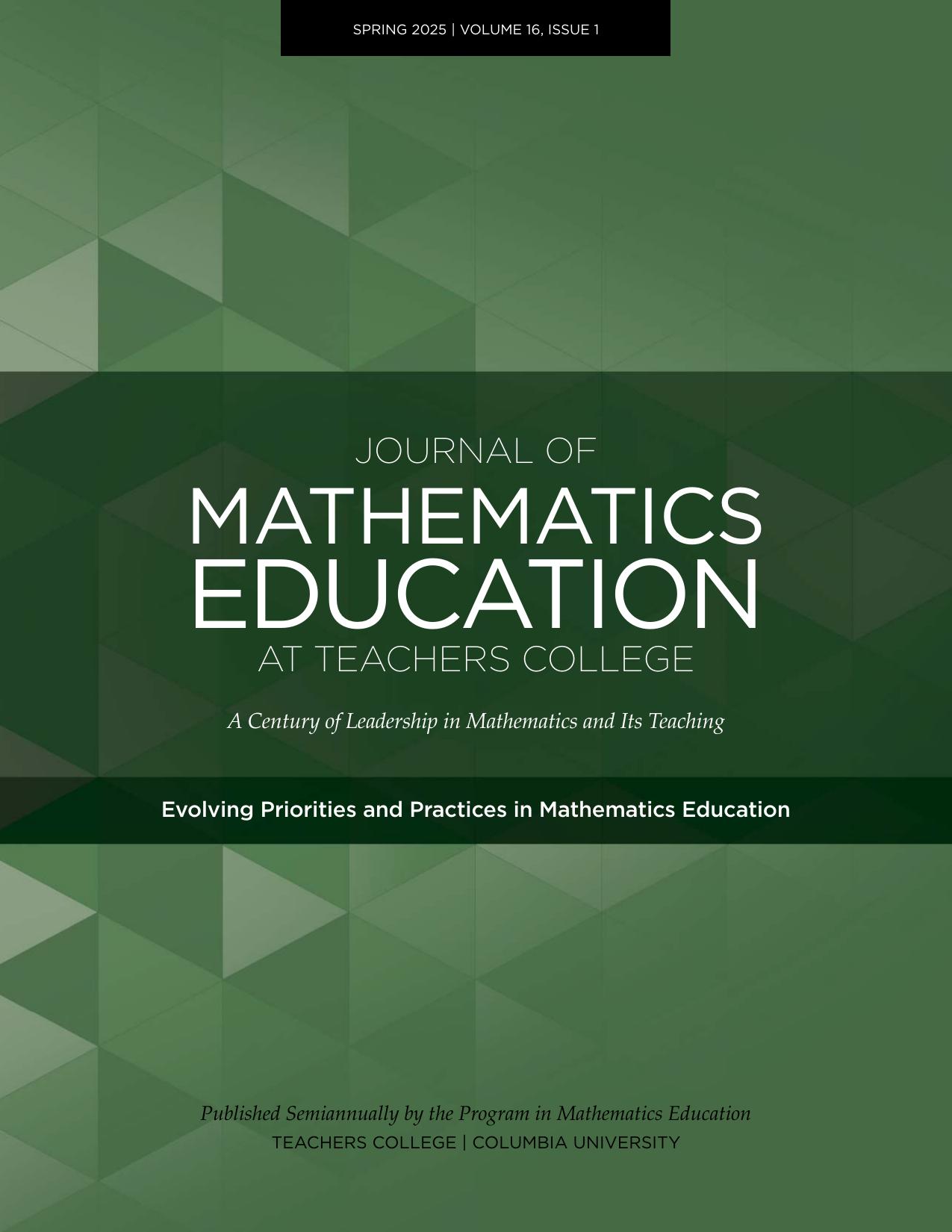 Journal of Mathematics Education at Teachers College Edisi 161