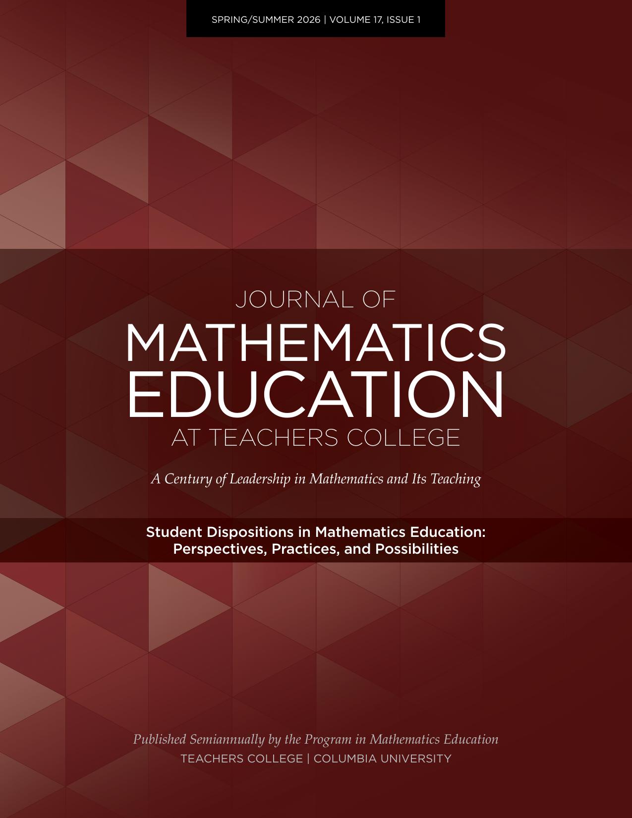 Journal of Mathematics Education at Teachers College gambar sampul