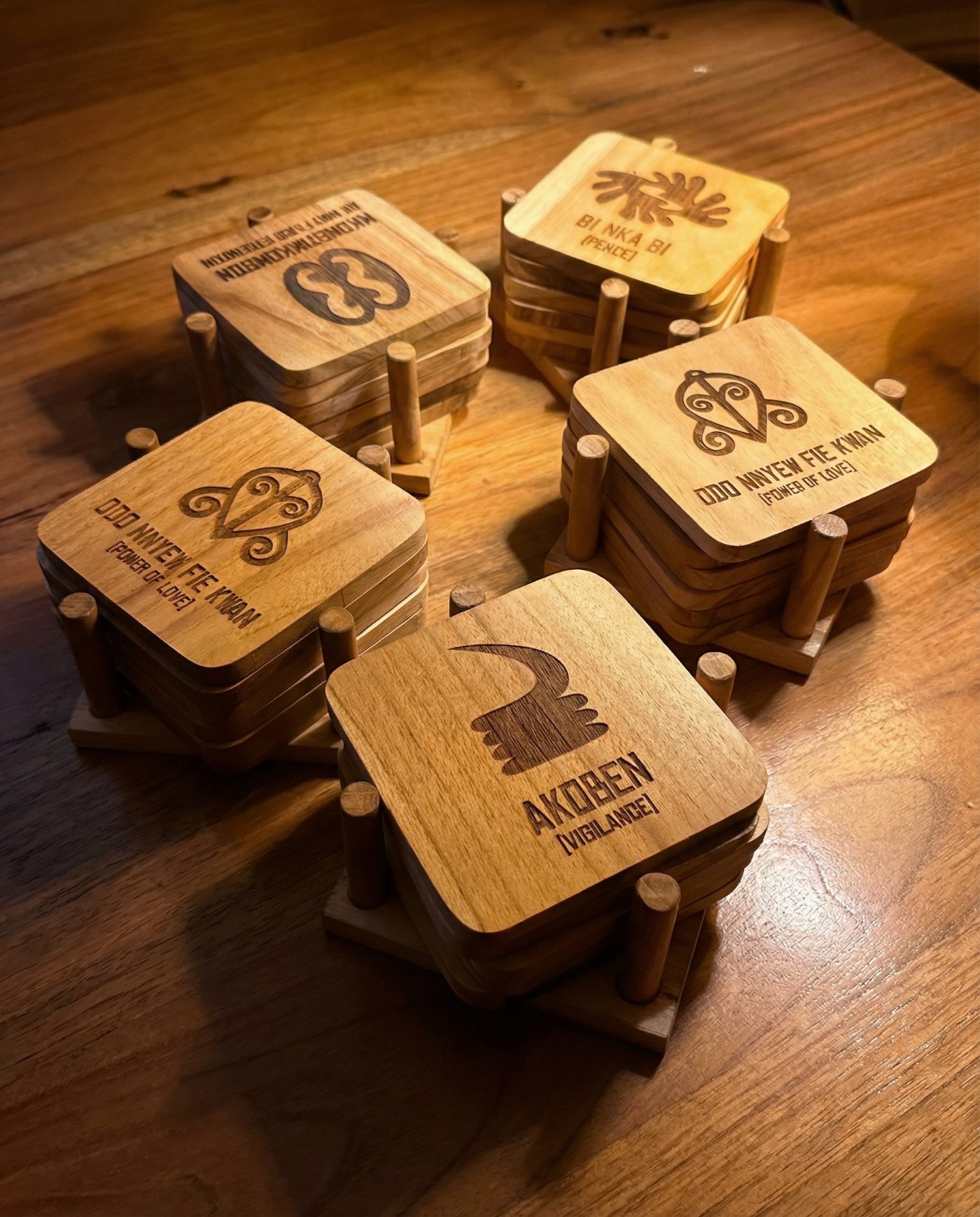 Engraved Wood Coasters (Set of 5)