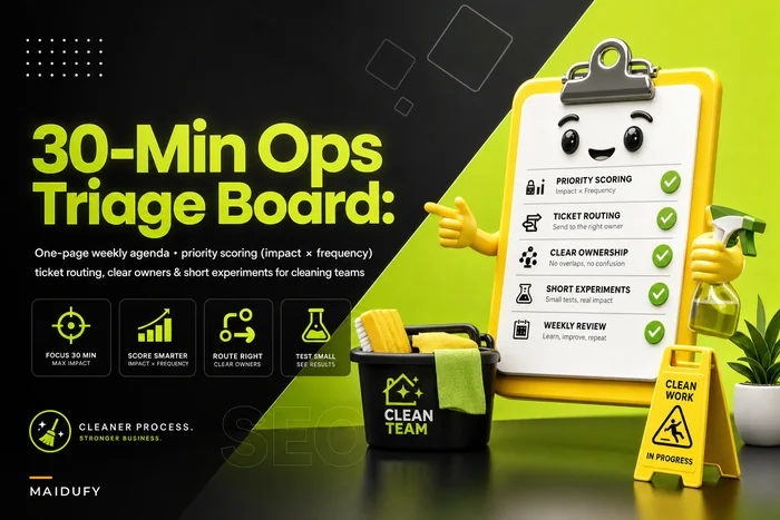 30-minute weekly ops board: a QA triage agenda managers can run for cleaning teams