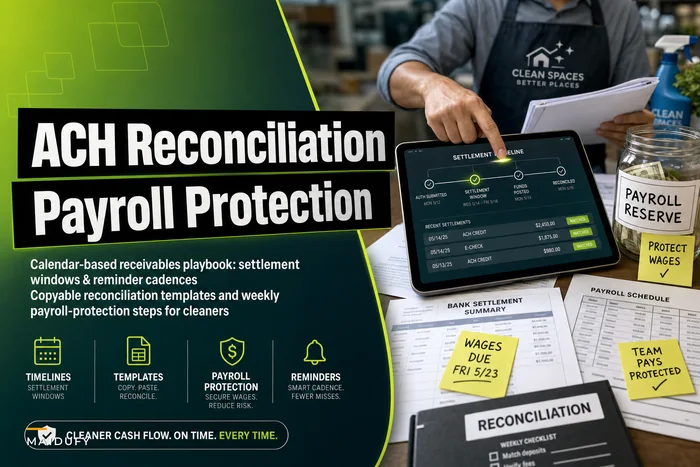 ACH & e-check reconciliation for cleaners: timelines, templates and payroll protections