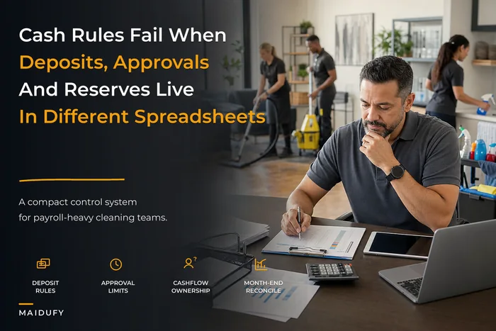 Financial controls for small cleaners: deposit rules, approval limits and reserve formulas owners can use