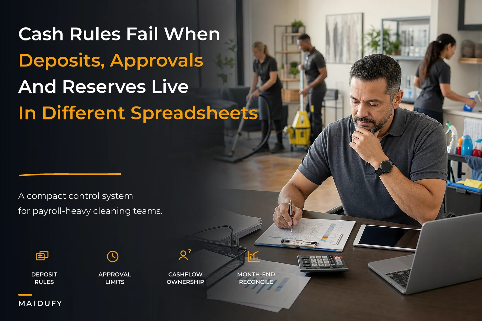Financial controls for small cleaners: deposit rules, approval limits and reserve formulas owners can use