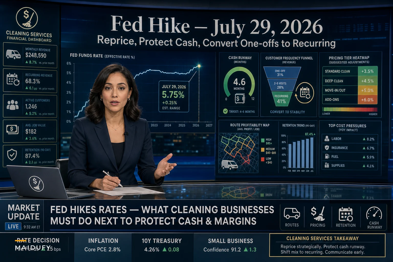 How the Fed's July Rate Decision Should Change Pricing, Cash Planning and Retention for Local Cleaning Companies