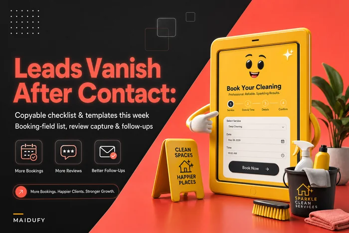 Leads vanish after contact: a local lead→booking funnel cleaners can implement this week