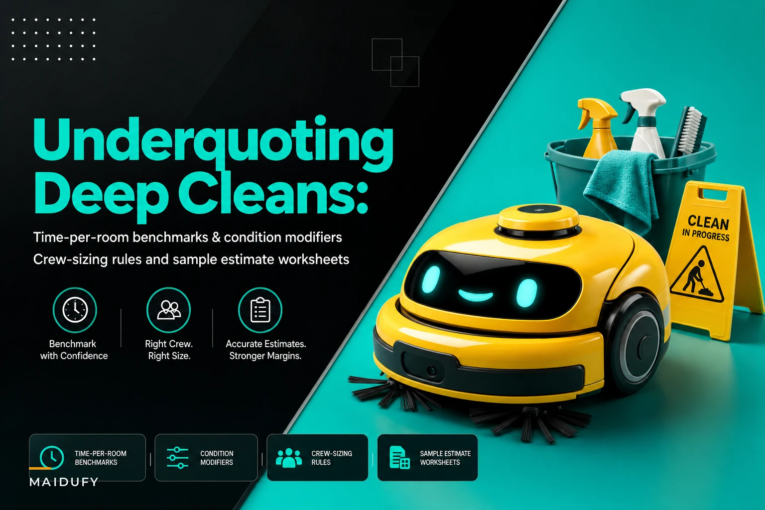 Underquoting deep cleans costs you: time-per-room benchmarks, condition modifiers and crew-sizing rules