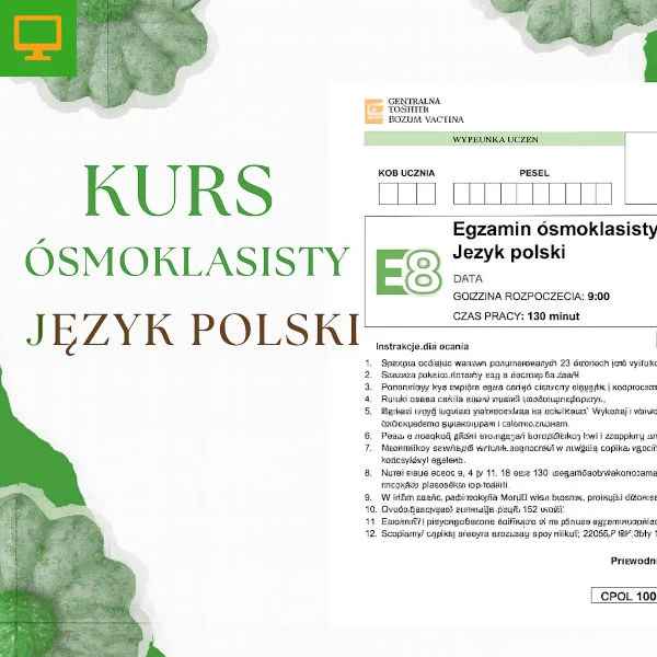 Kurs ósmoklasisty z języka polskiego ze spotkaniami on-line (grupa)