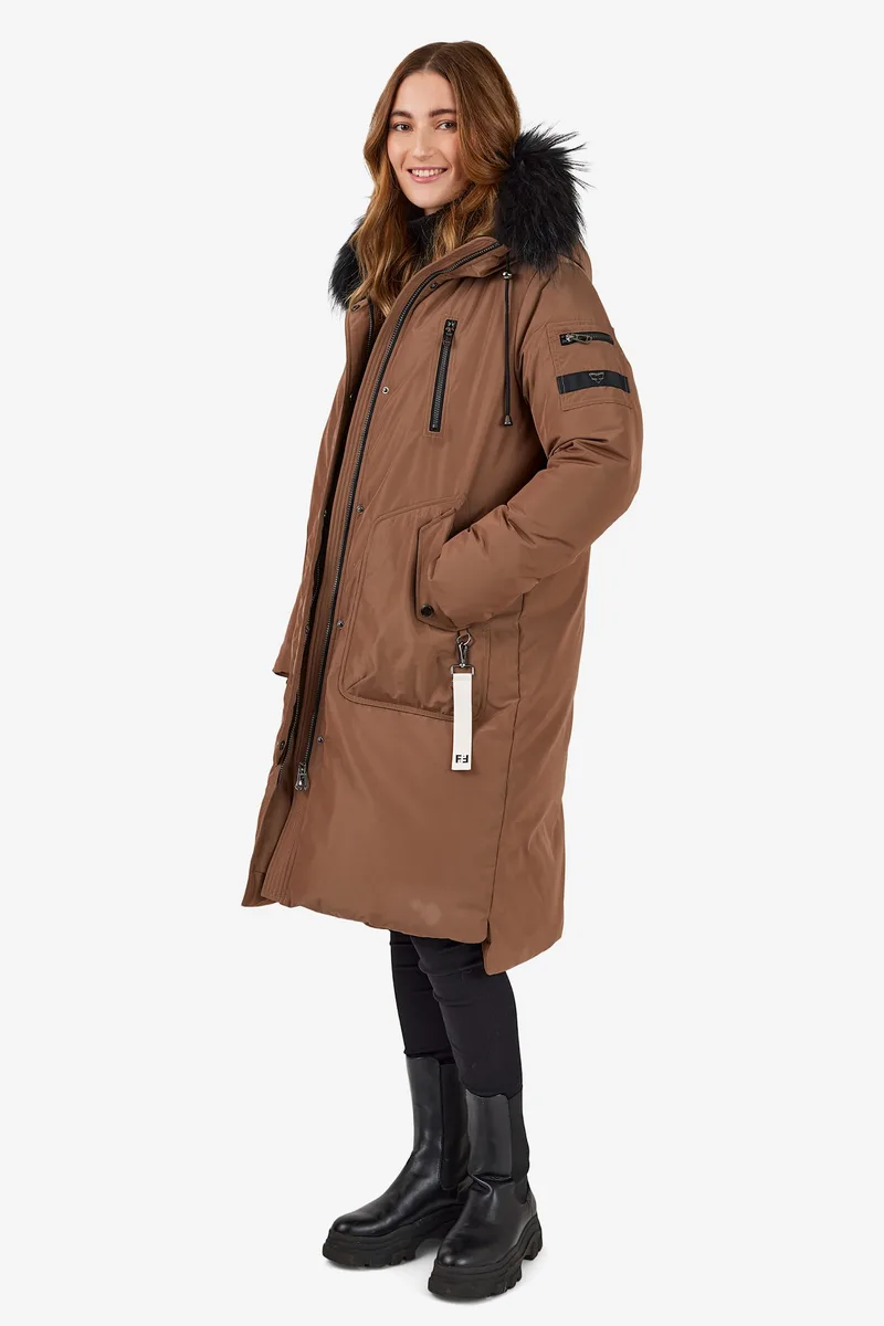 Manteau en duvet avec fourrure véritable Frandsen — détail