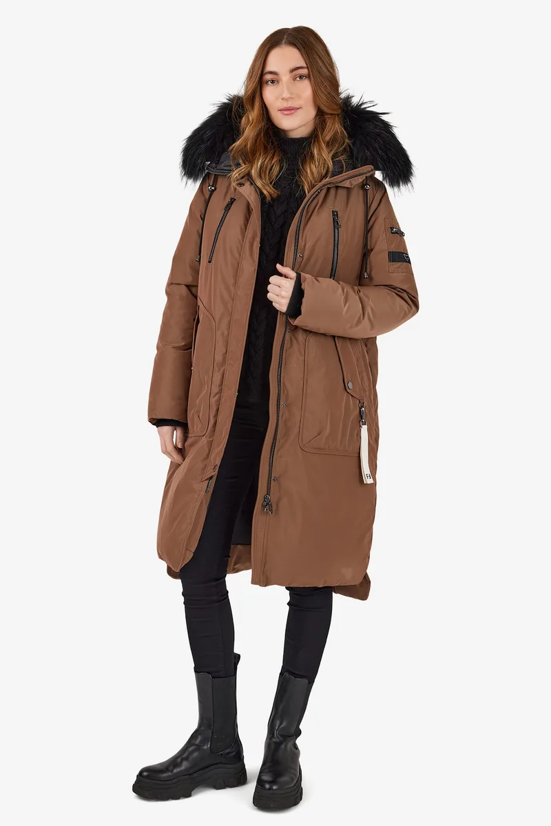 Manteau en duvet avec fourrure véritable Frandsen — détail