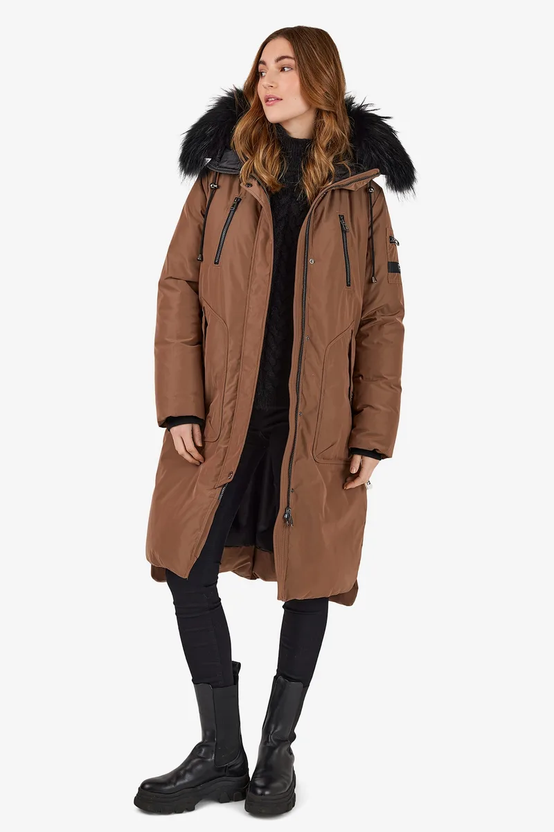 Manteau en duvet avec fourrure véritable Frandsen — détail