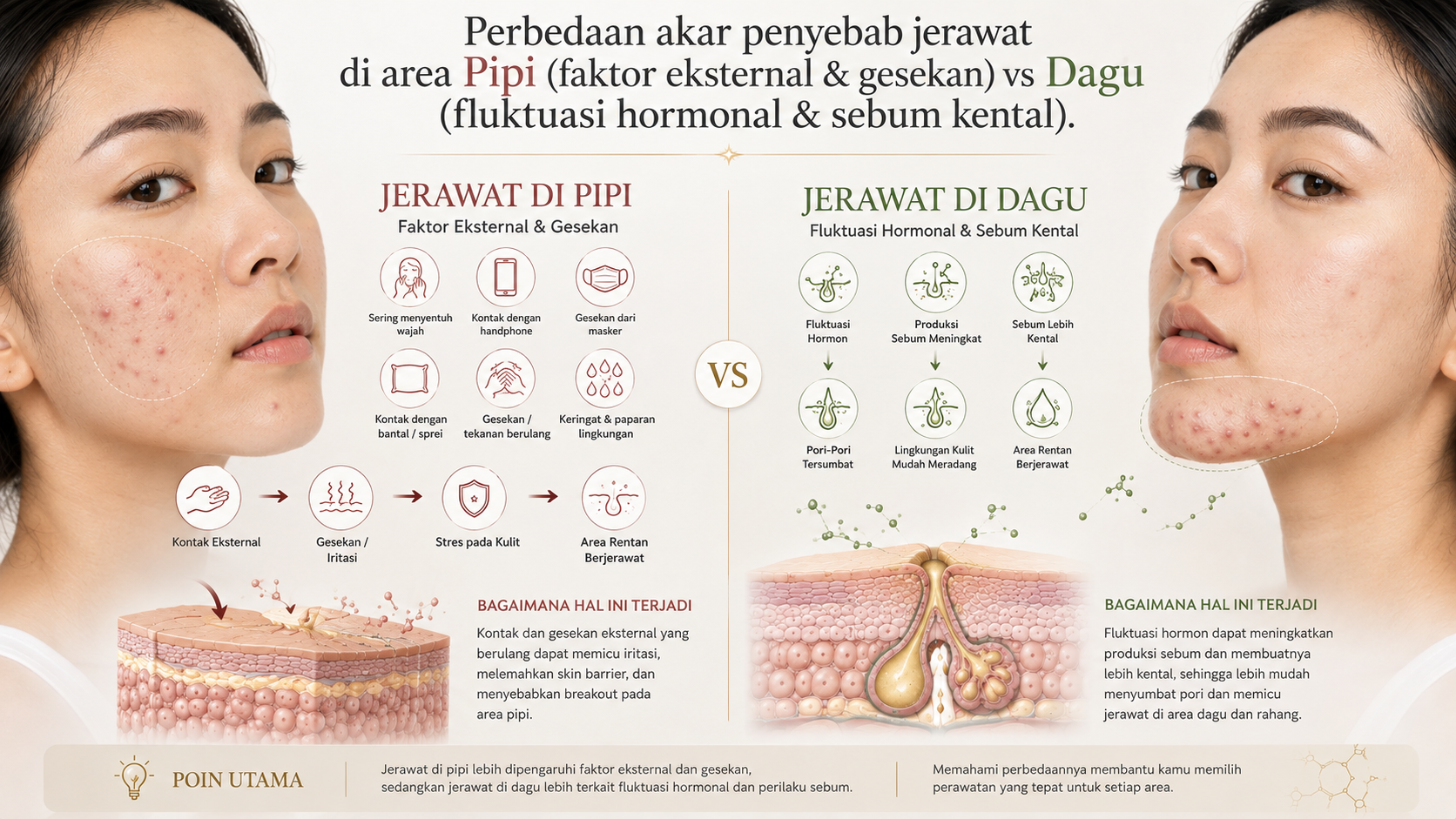 Sering Jerawatan di Tempat yang Sama? Ini Arti Letak Jerawat di Pipi & Dagu serta Cara Mengatasinya