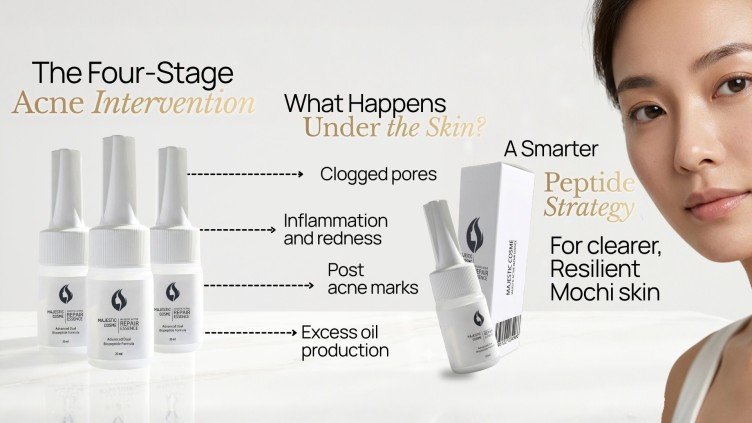 Majestic Active Repair Essence four-stage acne intervention Copper Peptide Hairen Acnobet EGF mochi skin regenerative skincare from Japan