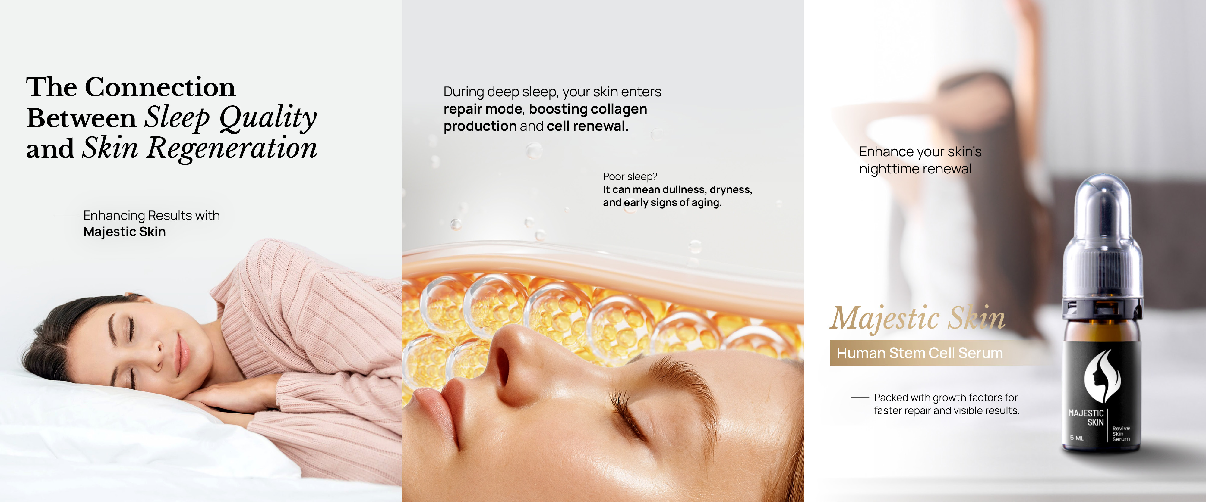 The Connection Between Sleep Quality and Skin Regeneration: Enhancing Results with Majestic Skin