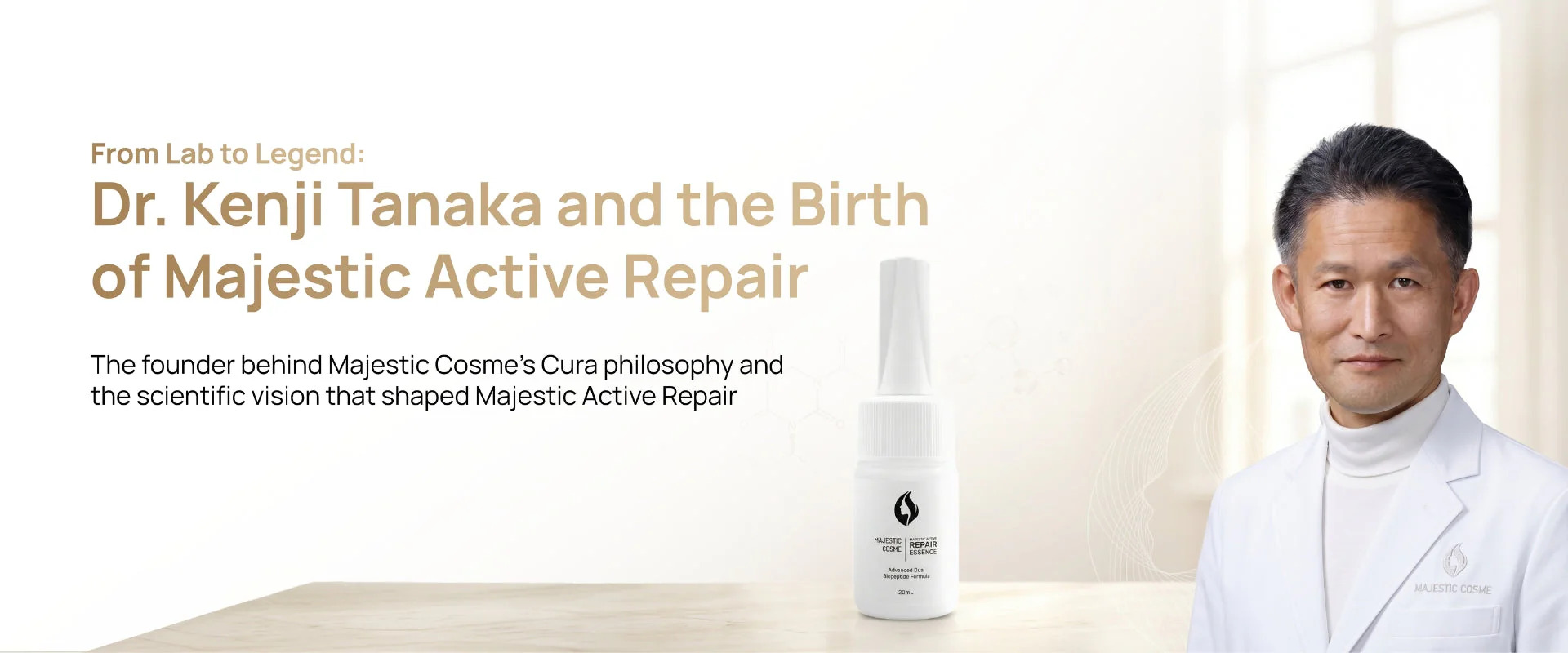 The Majestic Cosme Story: How Dr. Kenji Tanaka's Cura Philosophy Created Our Advanced Skincare