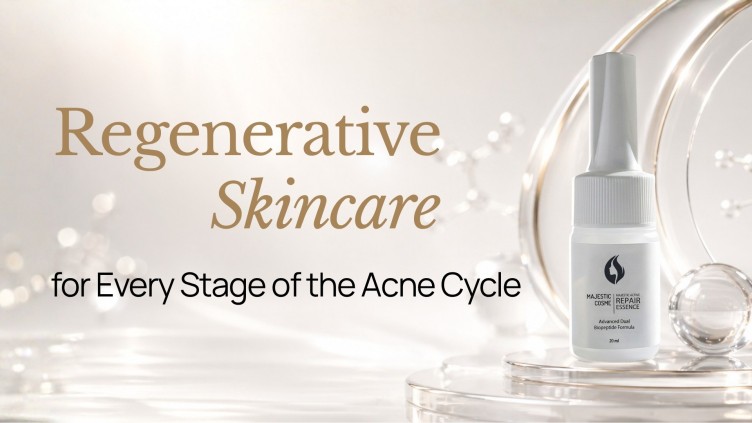 Majestic Active Repair Essence Japanese dual biopeptide serum for regenerative skincare across every stage of the acne cycle