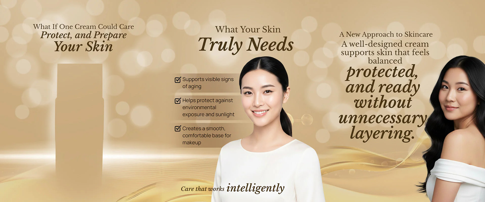 Regenerative skincare day cream with peptides for anti aging protection and flawless makeup application