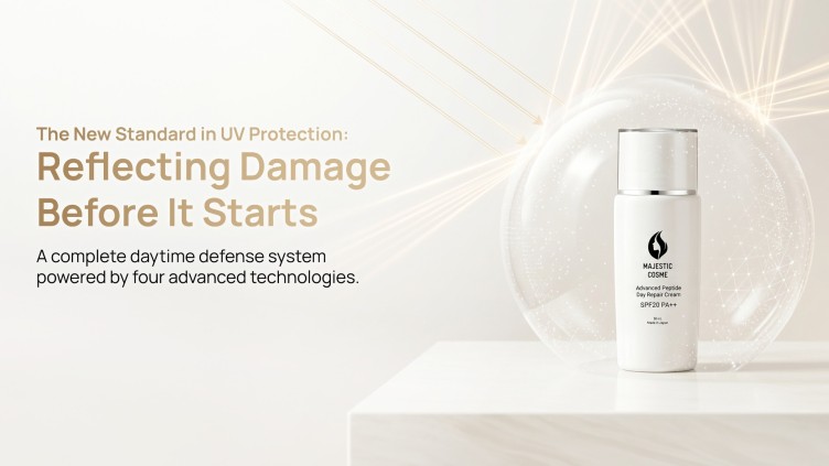 Majestic Day Repair mineral UV block with Titanium Dioxide and Zinc Oxide for daily sun protection and skin repair