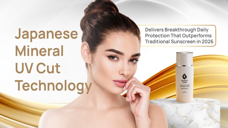 Majestic Day Repair Japanese Mineral UV Cut technology for daily UV protection and DNA repair skincare