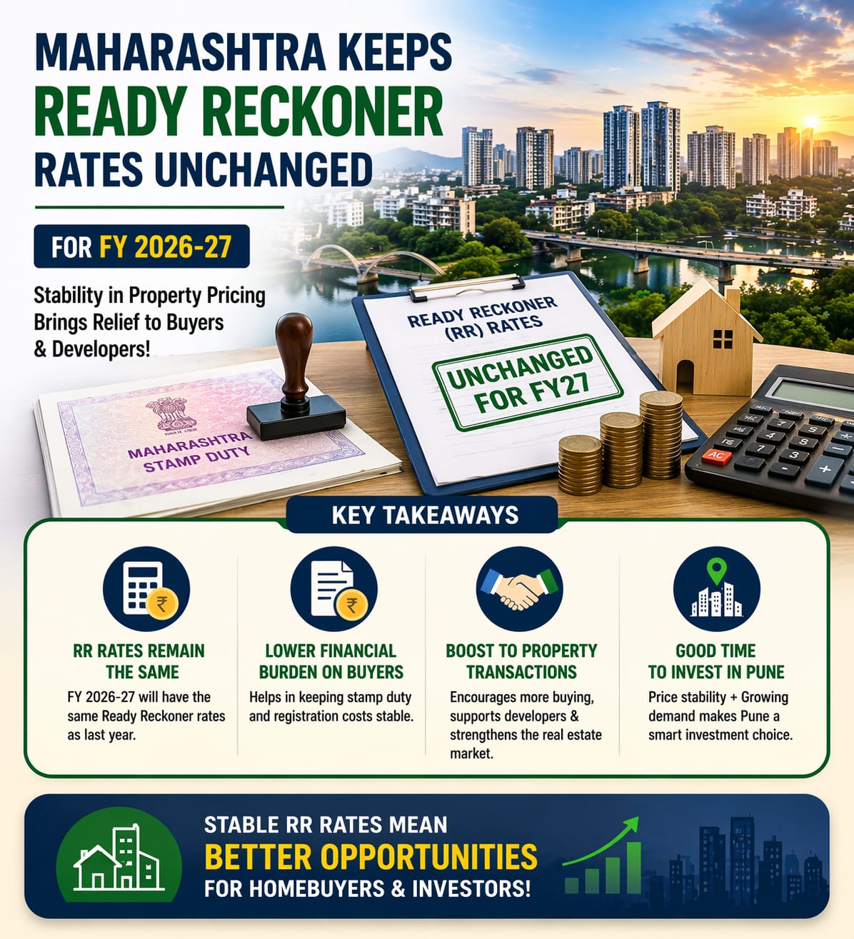 Maharashtra Keeps Ready Reckoner Rates Unchanged for FY27