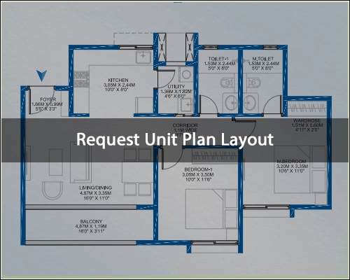 Godrej Skyline by Godrej New Launch Koregaon Park - 4.5 BHK Floor Plan Godrej Skyline by Godrej New Launch Koregaon Park 4.5 BHK configuration floor plan layout showing carpet area of 1810 sqft