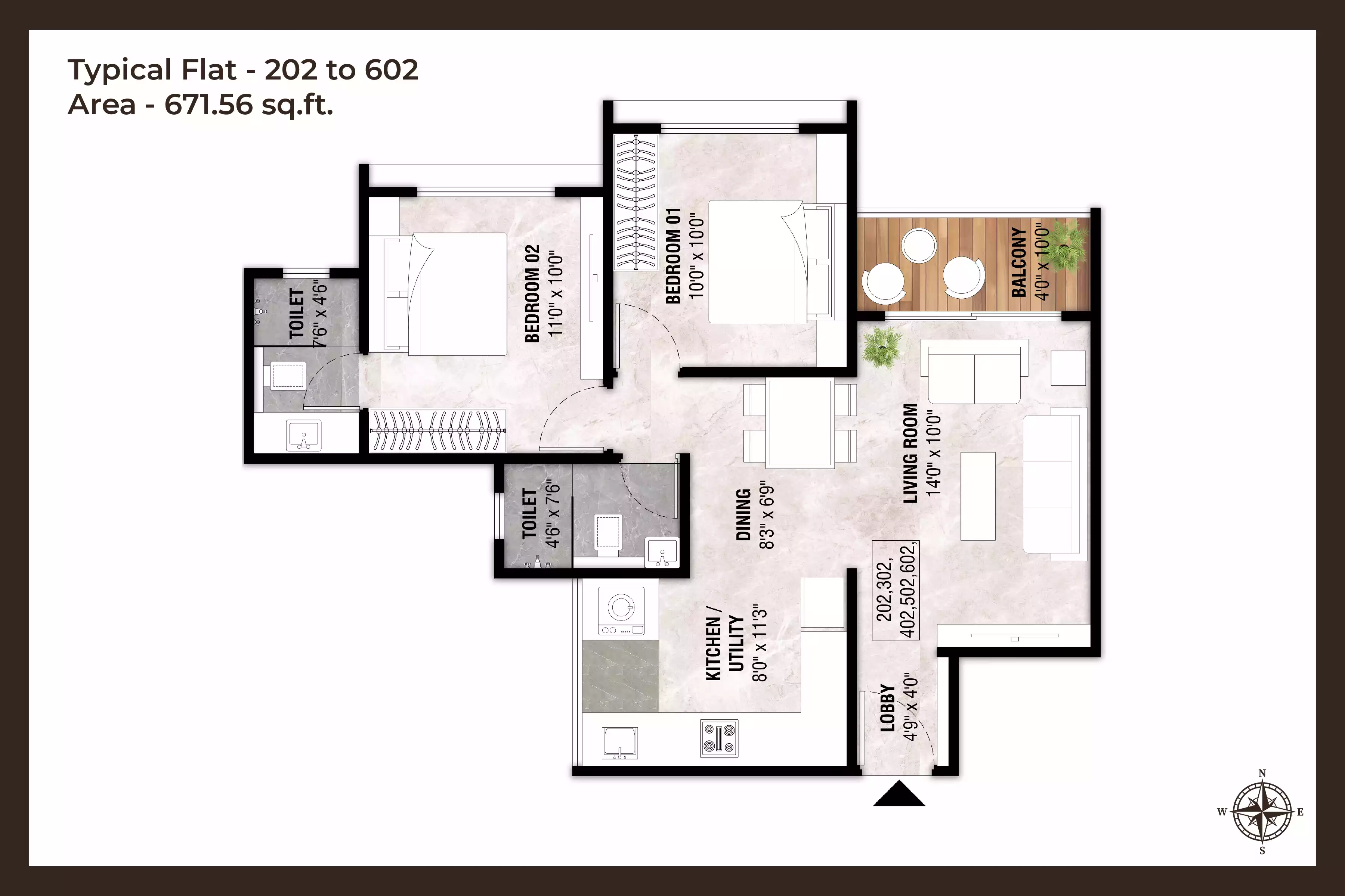 New Kaveri by Kundan spaces  Near Vanaz, kothrud 2.5 BHK configuration floor plan layout showing carpet area of 823