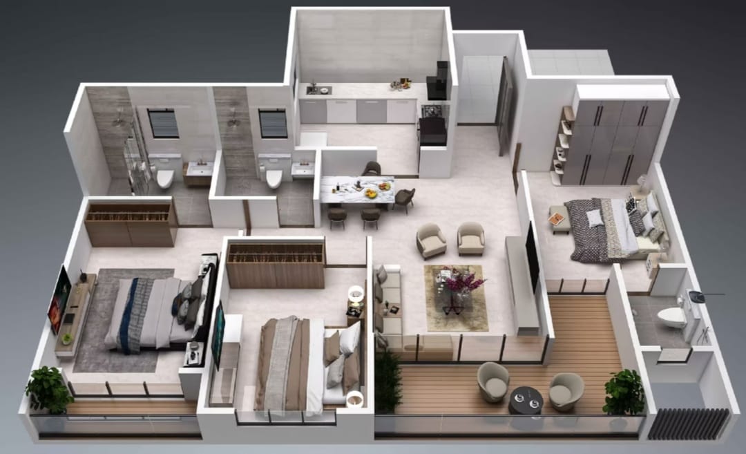 Gokulam – Premium 2 & 3 BHK Homes by Gandharv Corp  Magarpatta, Hadapsar, Pune project view 3 - Official site construction update or visual rendering