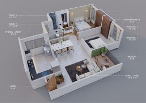 iLife NIBM: Ideal Living Redefined by iLife Homes  Upper NIBM, Pune 2 BHK Royale Homes configuration floor plan layout showing carpet area of 807 to 872 sq. ft.