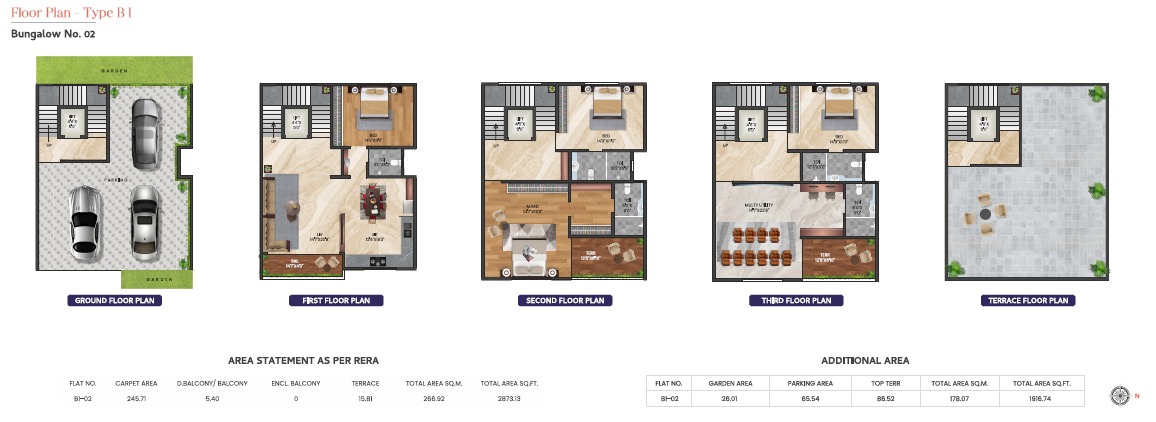 Kesar Kalhaar - Villas Ai Pimpri-Chinchwad by Kesar group Ravet, PCMC - 5 BHK Villa Floor Plan Kesar Kalhaar - Villas Ai Pimpri-Chinchwad by Kesar group Ravet, PCMC 5 BHK Villa configuration floor plan layout showing carpet area of 5000 sqft
