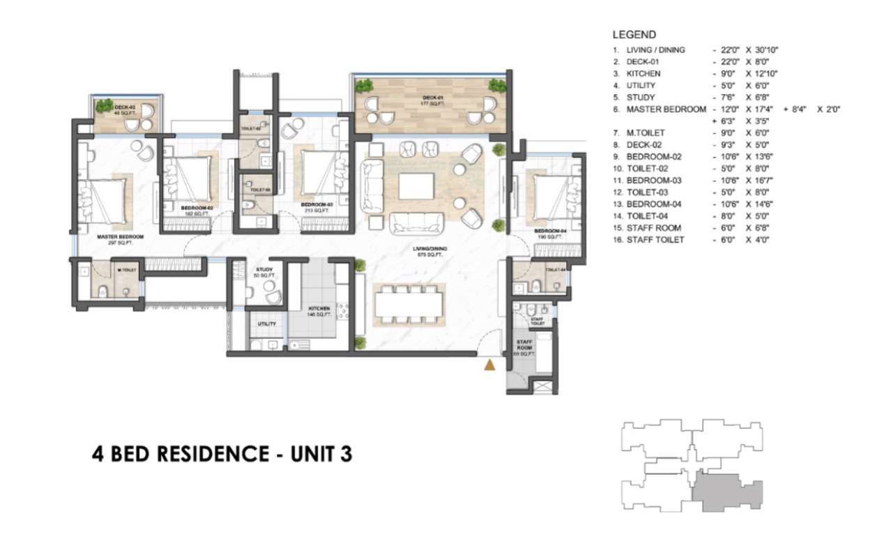 Lodha Camelot by Lodha Group New Launch Kharadi, Pune - 4 BHK With Servant Quarter Floor Plan Lodha Camelot by Lodha Group New Launch Kharadi, Pune 4 BHK With Servant Quarter configuration floor plan layout showing carpet area of 2244 Sqft